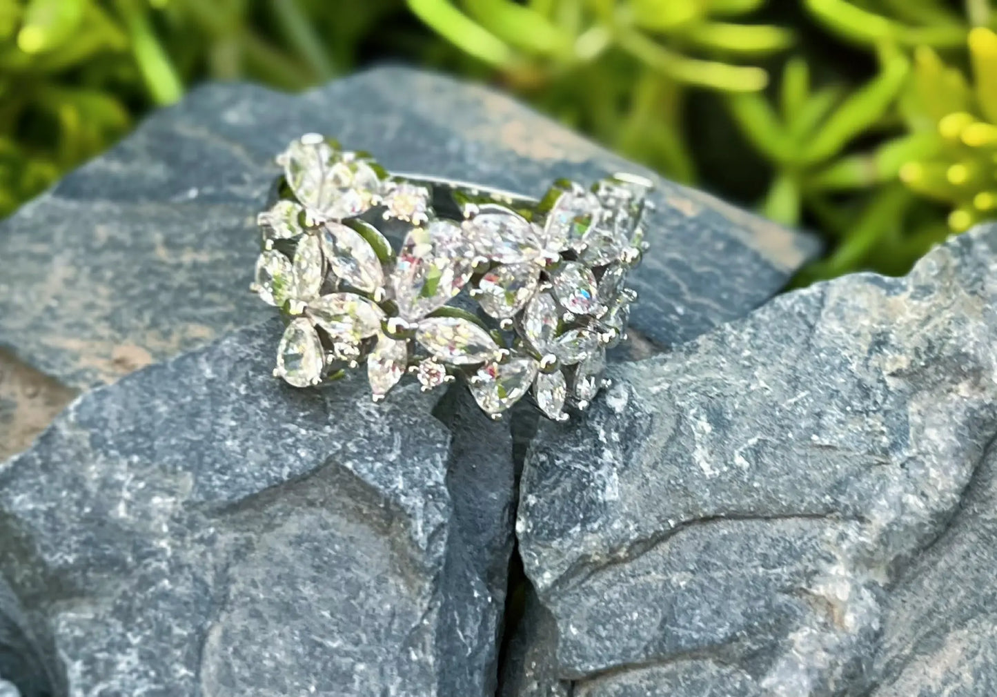 FunGirl Jewelry Leaf Inspired Marquise CZ Diamond Ring Fungirljewelry